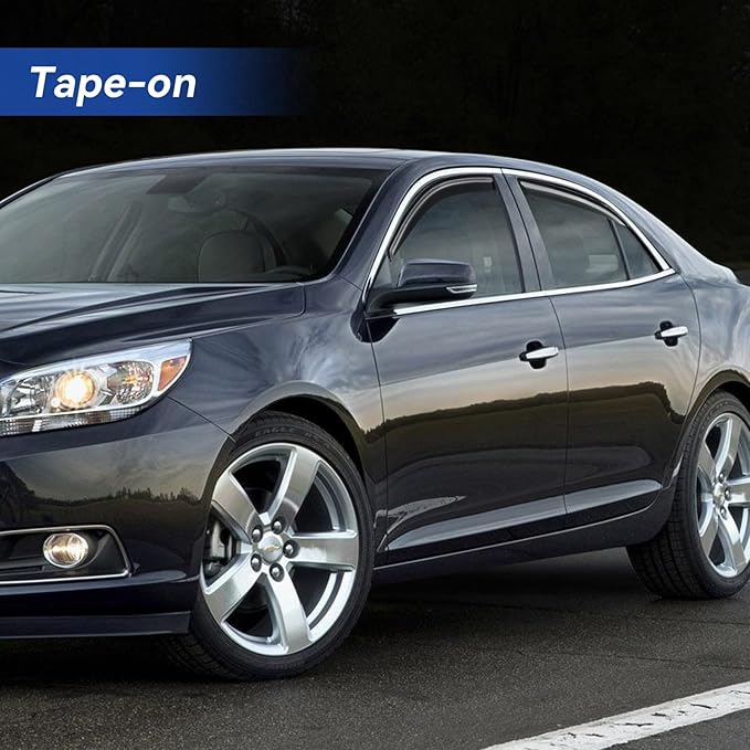 Window Visors Rain Guards for 2013 2014 2015 13 14 15 Chevy Malibu, Out-Channel - Image 3