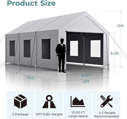 Carport 12x20 ft Heavy Duty, Car Port - Image 7