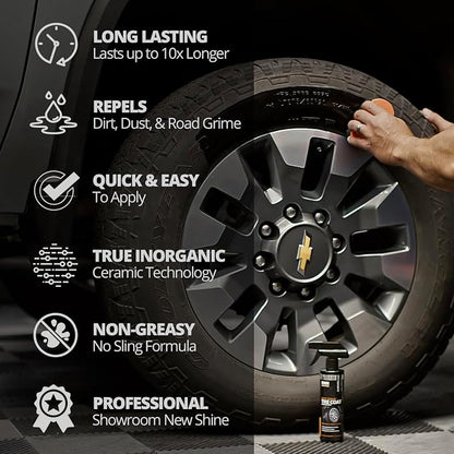 CERAKOTE Rapid Ceramic Tire Coat – Showroom New Tire Shine – Deep Tire Black - Image 2