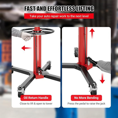Transmission Jack, 1322lbs Hydraulic Telescoping Transmission Jack, 34.3"-68.5" - Image 6