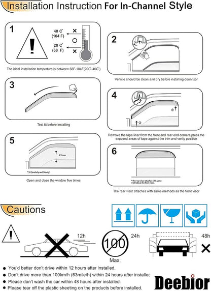194249 Side Window Wind Deflector, Dark Smoke Window Visor Compatible - Image 6