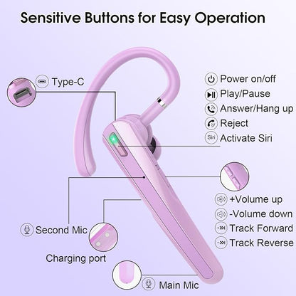 Bluetooth Headset V5.3, Wireless Earpiece - Image 7