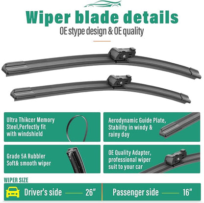 26" 16" 13" Windshield Wiper Blades Replacement - Image 3
