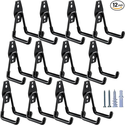 Heavy Duty Garage Hooks 12 Pack, 2.8 inch Small U Shaped Hanger, Wall Mounted by HUPBIPY