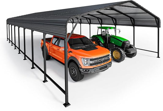 20x40 FT Metal Carport, Enhanced Base and Steel Roof by Unknown
