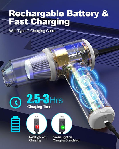 Handheld Car Vacuum Cleaner High Power, 4-in-1 Small Portable Mini Cordless - Image 3