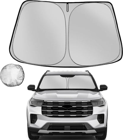 Windshield Sun Shade for 2020-2025 Ford Explorer SUV Foldable Sun Sunshade for by Fonowka