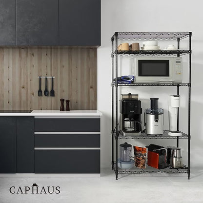 CAPHAUS NSF Adjustable Height Wire Shelving Unit w/Liner, 5-Tier Metal Steel - Image 2