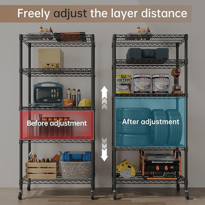 SINGAYE 5 Garage Heavy Duty Shelving Unit Kitchen Pantry Close Home Organizers - Image 7