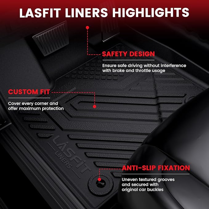 LASFIT Floor Mats&Trunk Mat for Toyota Highlander 2014-2019, All Weather TPE - Image 2