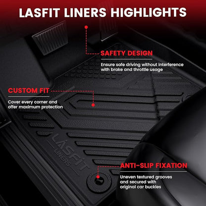 LASFIT Floor Mats&Trunk Mat for Toyota Highlander 2014-2019, All Weather TPE - Image 2