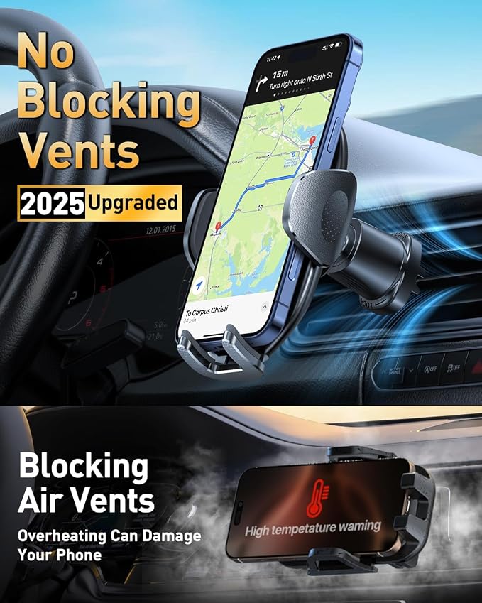HTU 【Military-Grade】 Car Phone Holder, 【Strongest & Longest Steel-Hook】 Car - Image 4