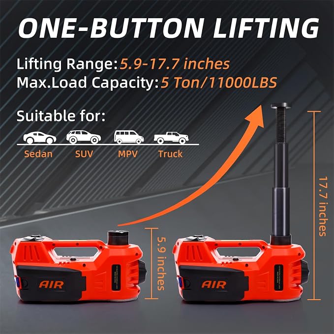 STANDTALL Electric Car Jack Kit 5 Ton 12V Hydraulic Jack Floor Jack - Image 2