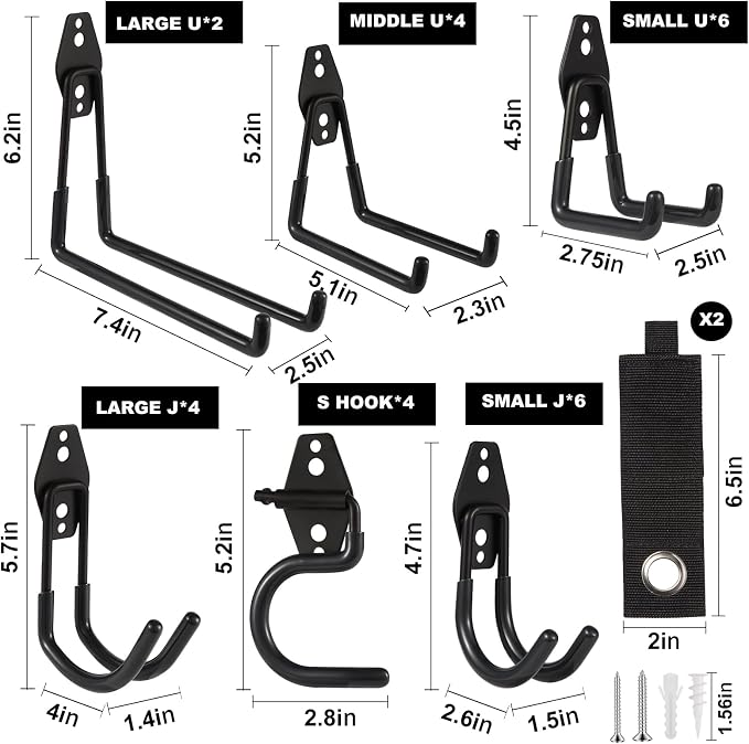 Garage Hook Heavy Duty Wall Storage Hangers, 28 Pack Garage Storage Hooks Steel - Image 2