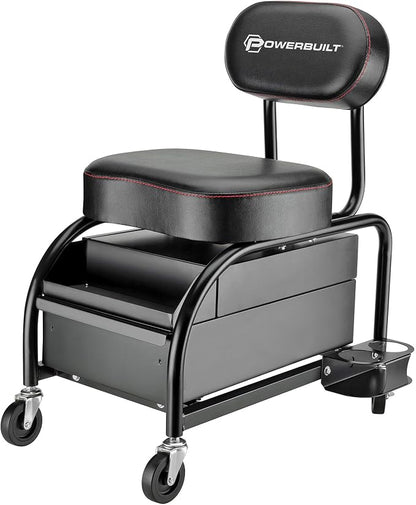 Powerbuilt Professional Car Detailers Mechanics Roller Seat, Heavy Duty Garage by PowerbuiltTools