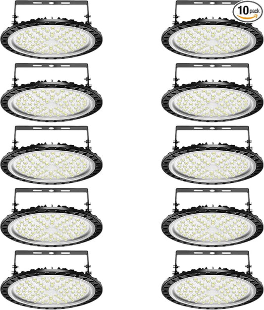Viugreum 10 Pack 300W UFO LED High Bay Lights, 30000LM 6000K-6500K Daylight by Viugreum