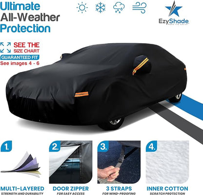 EzyShade 10-Layer Car Cover Waterproof All Weather. See Vehicle Size-Chart - Image 2