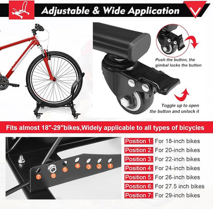 Bike Floor Stand Freestanding Space-Saving Indoor Garage Bike Storage Bicycle - Image 3