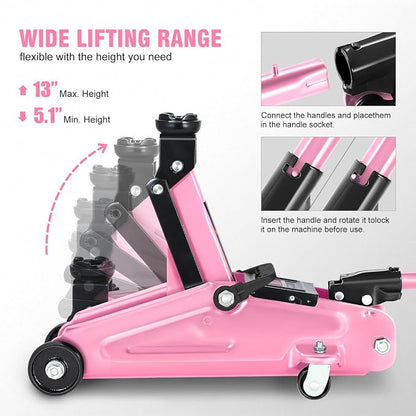 DNA MOTORING Low Profile Hydraulic Trolley Service/Floor Jack, 2 Ton Capacity - Image 3