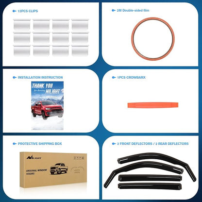 Nilight Vent Window Visors for Volkswagen Atlas 2018 2019 2020 2021 2022 2023 - Image 6