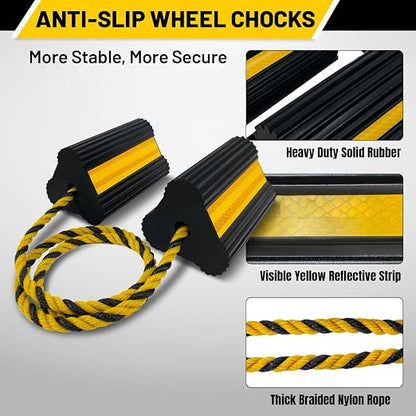 ROBLOCK Wheel Chocks for RV Trailer Camper Truck Car Aircraft, Versatile Heavy - Image 3