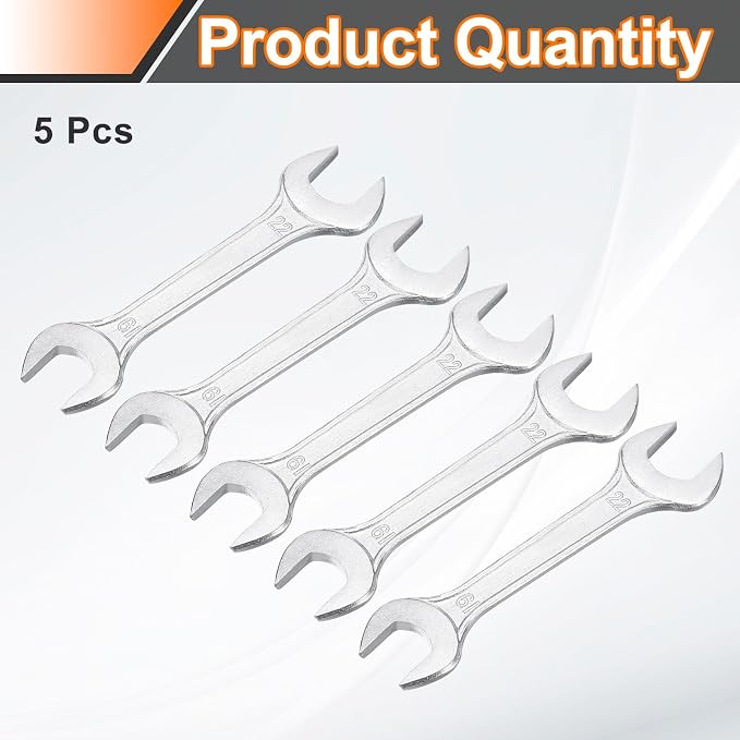 HARFINGTON 5pcs Double Open End Wrench 19mm x 22mm Metric 15 Degree Offset - Image 3