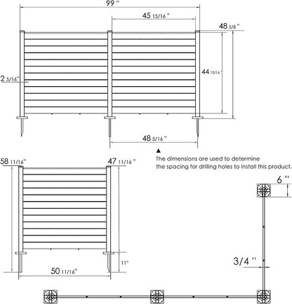 Kozyard 50" W x 48" H Outdoor Privacy Screens Aluminum Post, Air Conditioner - Image 7