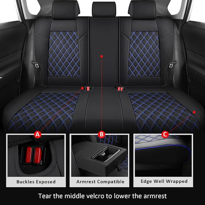 MIROZO Seat Covers for Rav4 Non-Hybrid, Faux Leather Car Seat Covers Compatible - Image 4