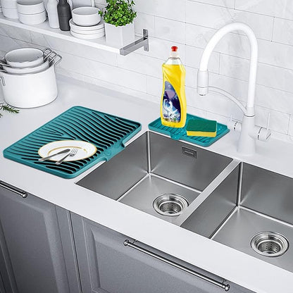 Silicone Dish Drying Mat for Kitchen Counter, Dish Drying Pad, Non-Slip Drain - Image 6
