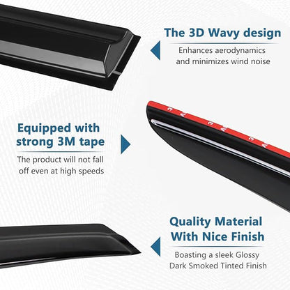 Rain Guards for 2014-2018 Chevrolet Silverado & GMC Sierra 1500 Crew Cab - Image 4