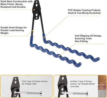 Wall Mounted Garage Hooks Tool Organizer, 12.4 Inch Garage Storage Hook Heavy - Image 3