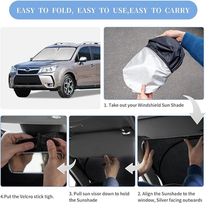 for Subaru Forester 2013-2018 Sun Shade Sunshade Windshield Cover, 240T Fabric - Image 6