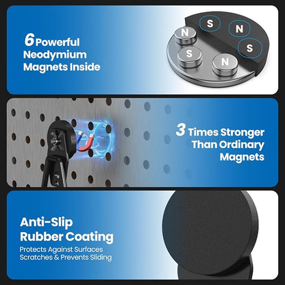 8 Pack Large Magnetic Hooks Heavy Duty Extra Strong Magnetic Garage Hooks Big - Image 4