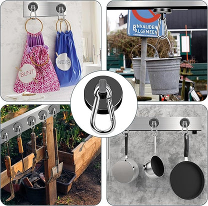 MIKEDE Strong Magnetic Hooks Heavy Duty, 200LBS+ Black Swivel Neodymium Magnets - Image 7