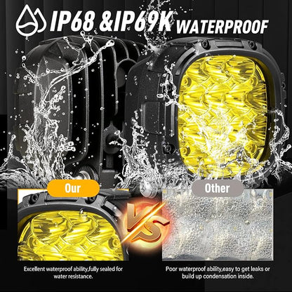BIGLION.X 4 Inch Pair 160W 18800LM Amber Fog Lights Offroad Pods Super Bright - Image 2