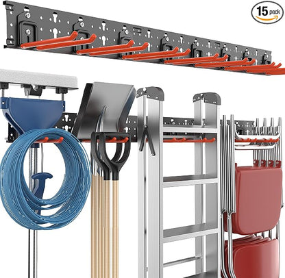 EVERHANGER Garage Tool Storage Organizer Wall Mount, Versatile Garden Tool Rack by EVERHANGER