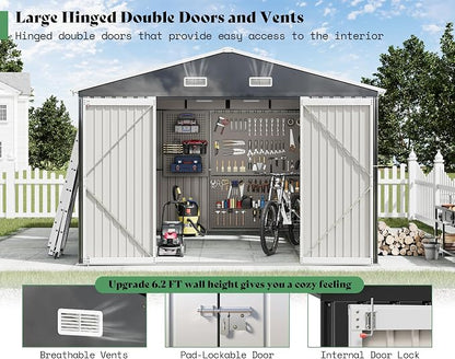 AMERLIFE 10x12x7 FT Galvanized Steel Storage Shed - Image 6