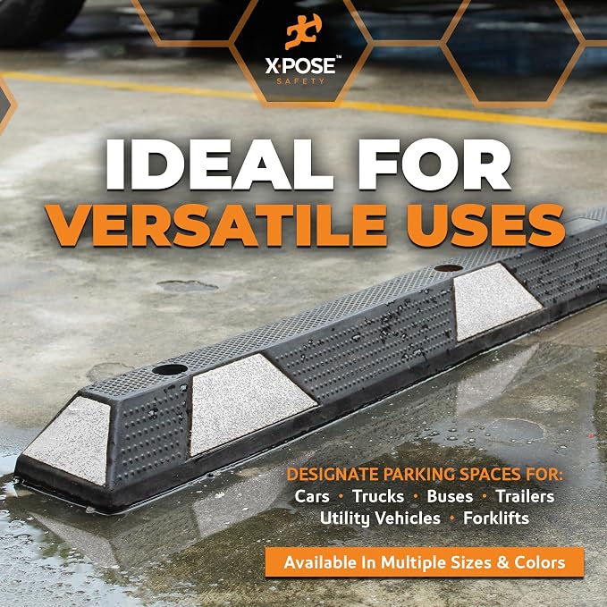 Xpose Safety 72" Heavy Duty Rubber Parking Stopper – Bulk Full Pallet 50 Pack - Image 6