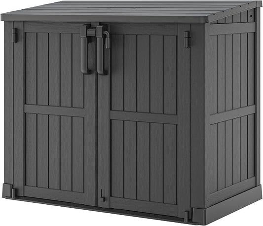 Outdoor Storage Shed 36 Cu. Ft. Resin Garden Horizontal Storage Large Capacity by LHBGO
