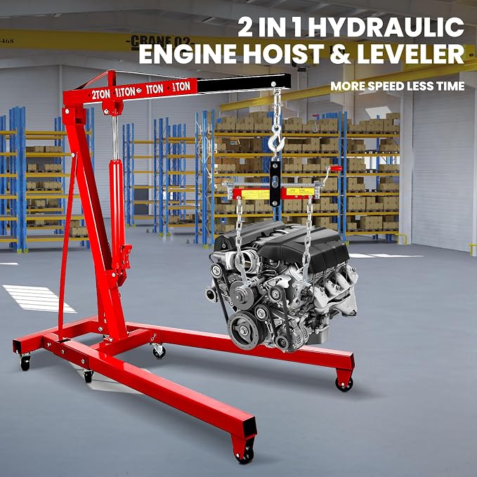 4400 Lbs Folding Engine Hoist Cherry Picker, 2 Ton Engine Hoist - Image 4