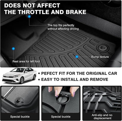 Powerty Floor Mats for 2019-2022 2023 2024 Kia Forte Accessories All Weather - Image 4