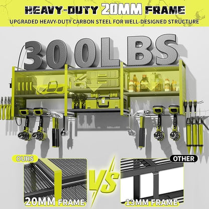Power Tool Organizer with Charging Station Wall Mount, 3 Layer Expanded Heavy - Image 6
