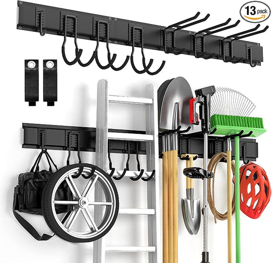 Garage Tool Organizer Wall Mount 13 PCS, Yard Garden Tool Organizer, Adjustable by Ailadl
