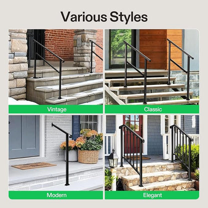 VIVOSUN Outdoor Handrail, 2 Step Stair Handrail, 21.6" x 39" Fits 1 to 2 Steps - Image 7