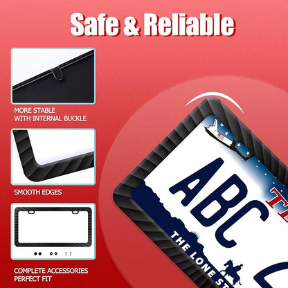 Black Geometric Shapes License Plate Frame Funny Radioactive Visual License - Image 2