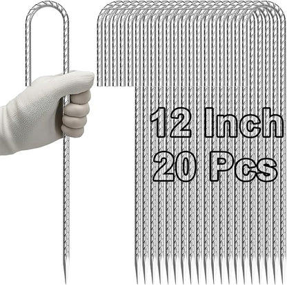 VVOKGO Rebar-Stakes-12-Inch J Hook Galvanized Tent Stakes Heavy Duty, Camping by VVOKGO