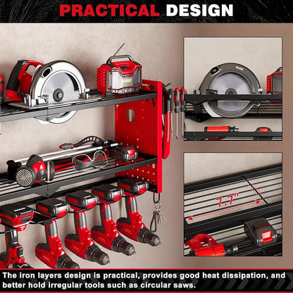 Power Tool Organizer Wall Mount, Cordless Drill Hanger Storage Rack 8 Drill - Image 5