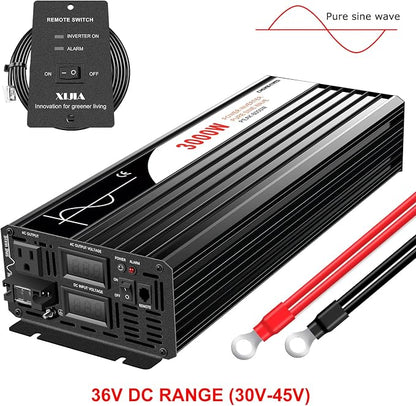 Xijia 3000W Pure Sine Wave Inverter DC 36V to AC 120V 60HZ Solar Converter - Image 2