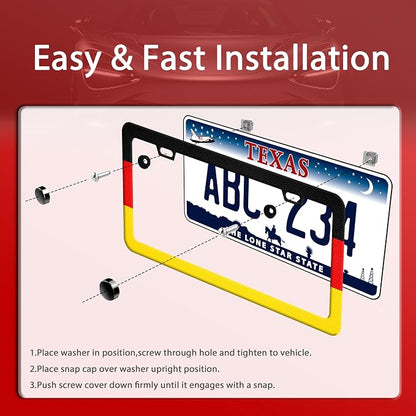 German Flag License Plate Frame Funny Germany License Plate Frames Stainless - Image 3