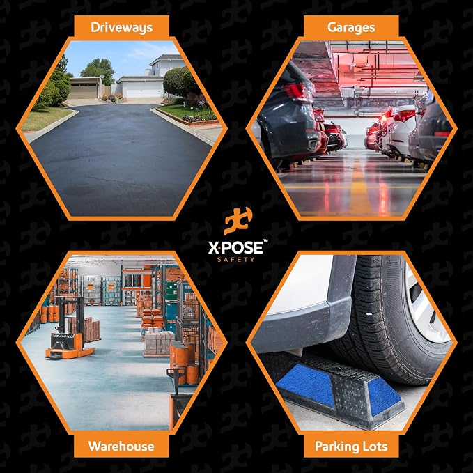 Xpose Safety 72" Heavy Duty Rubber Parking Stopper – 2 Pack Wheel Blocks - Image 7